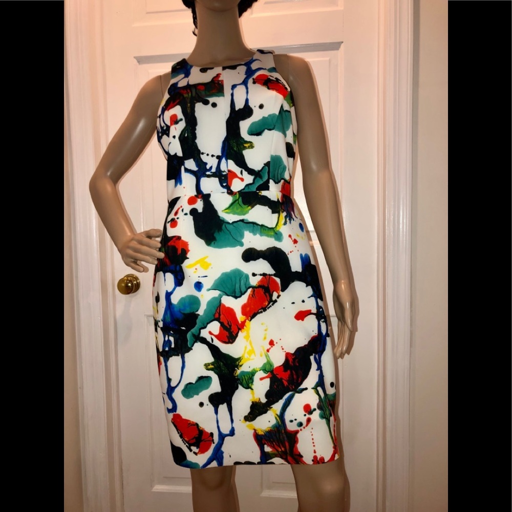 Milly Scuba Stretchy Multicolor Dress Size 8 EUC